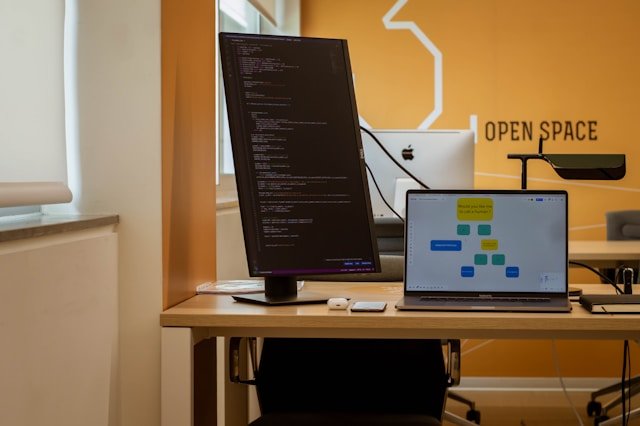 Developer-working-on-code-system